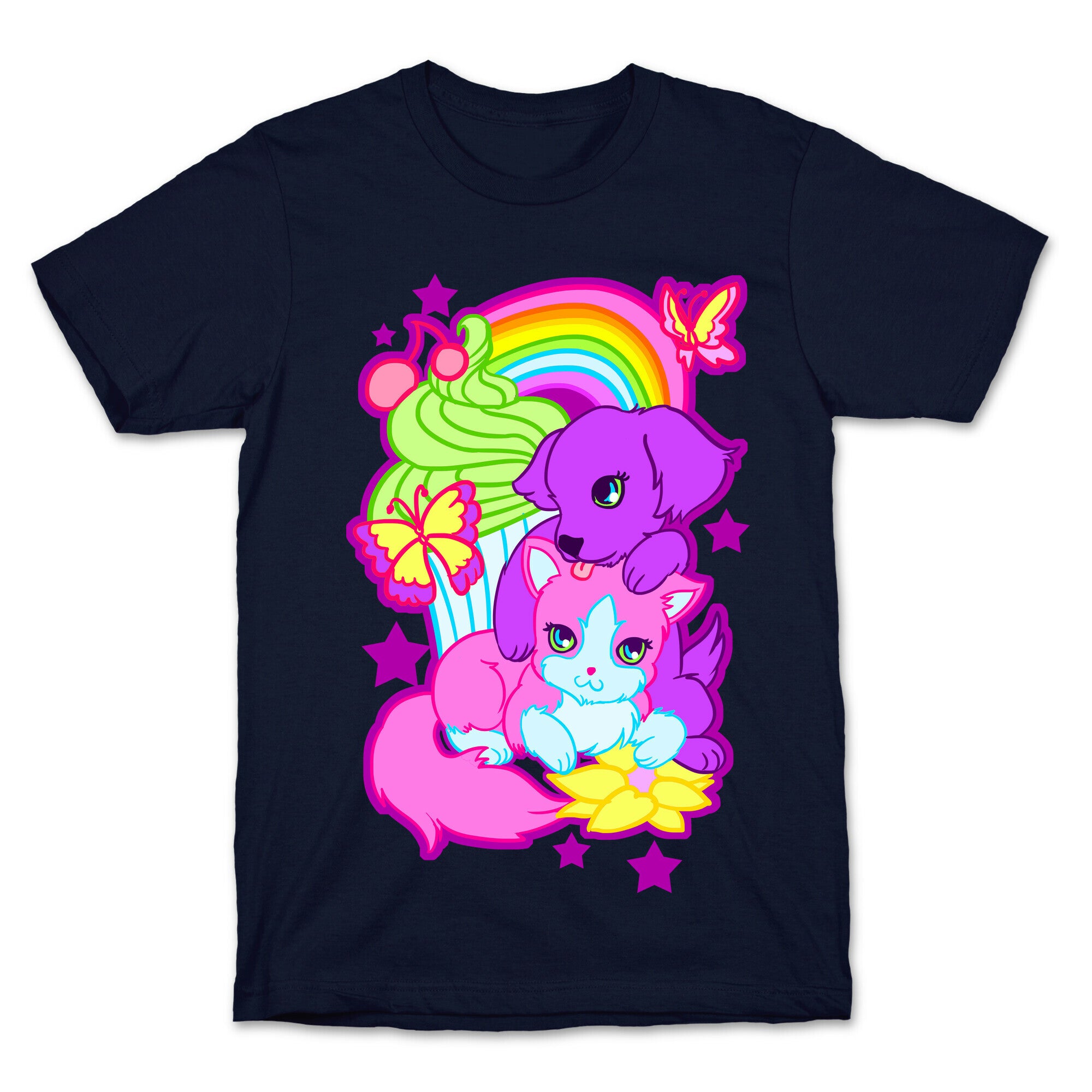 Double Trouble Rainbow Kitty & Puppy T-Shirt
